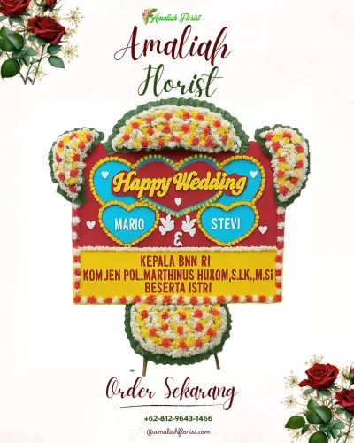 Karangan Papan Bunga Pernikahan di Jogomulyo